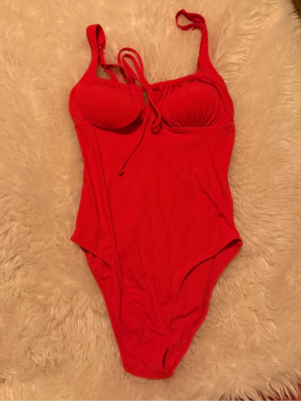Red Tie-Front One-Piece Swimsuit for Women